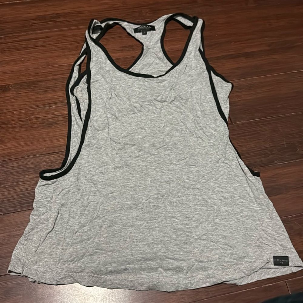 Gray and Black Super Soft Workout Tank - Loose Top - Size Small - KORAL Brand